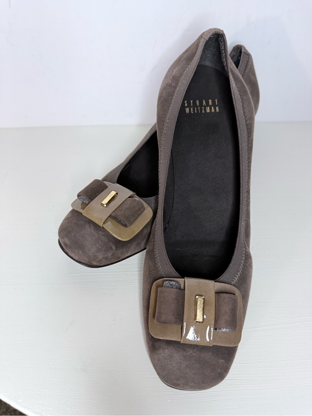 Stuart Weitzman Bobo Pumps Funghi Suede with Buckle Size 8